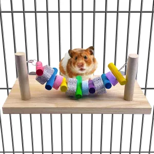 Tfwadmx Chinchilla Ledges Wood, Hamster Chew Toy Wood Platform Grinding Teeth Toys, Hamster Percy Ledges Wooden Standing Platform for Rat Gerbil Guinea Pig Chinchilla Parrot Chipmunk Squirrel Mouse