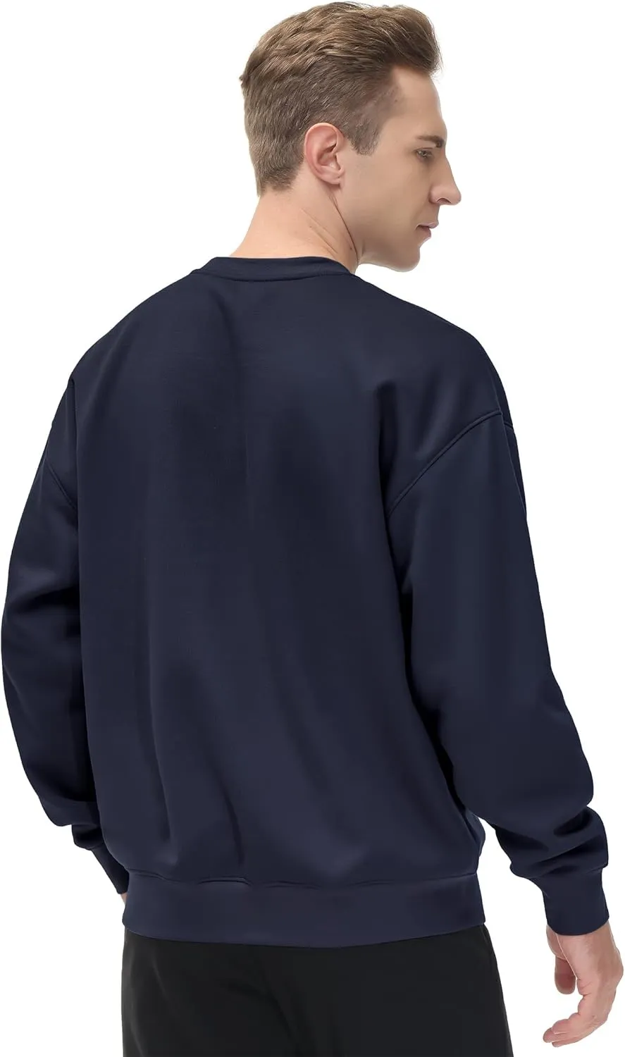 THE GYM PEOPLE Men's Fleece Crewneck Sweatshirt Thick Loose fit Soft Basic Pullover Sweatshirt