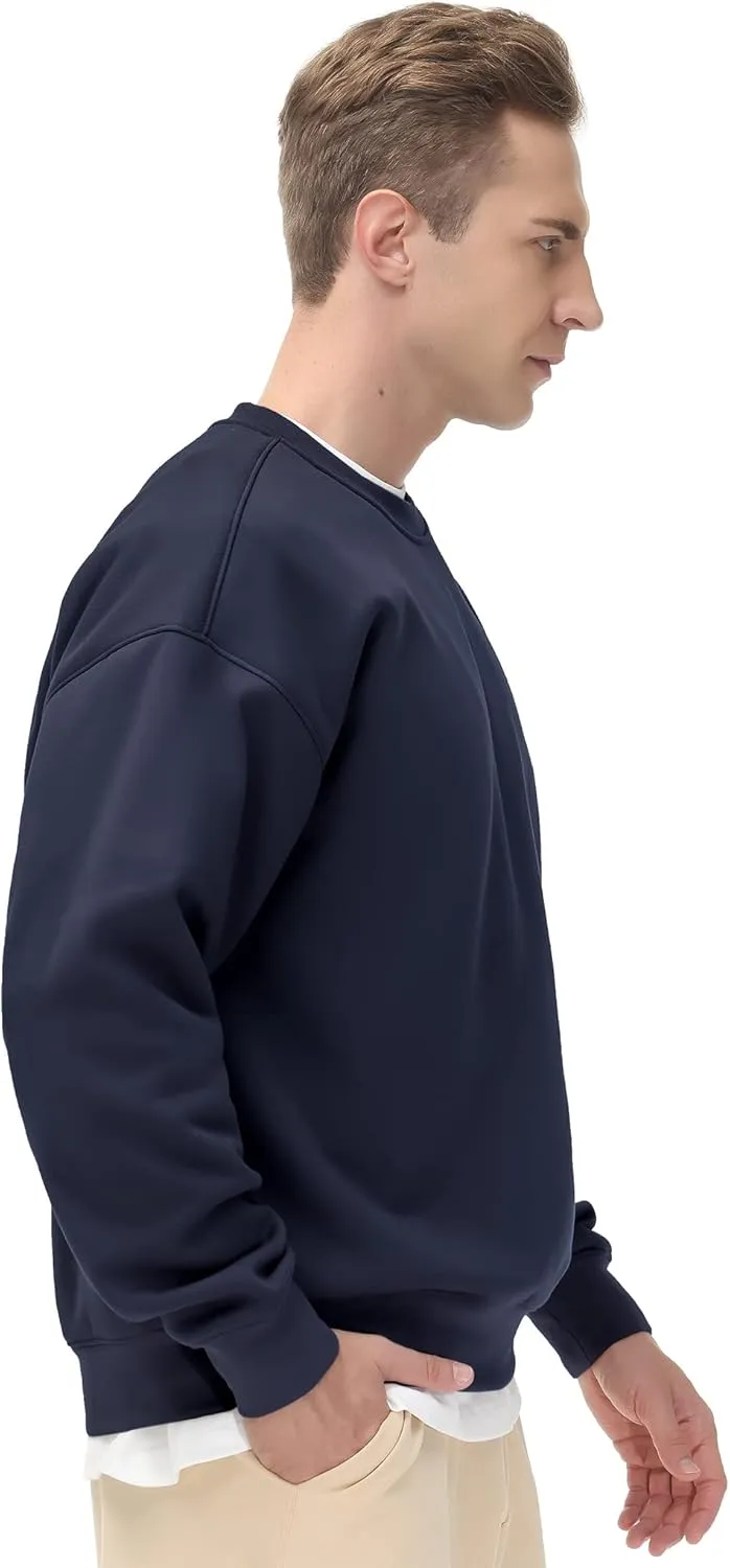 THE GYM PEOPLE Men's Fleece Crewneck Sweatshirt Thick Loose fit Soft Basic Pullover Sweatshirt