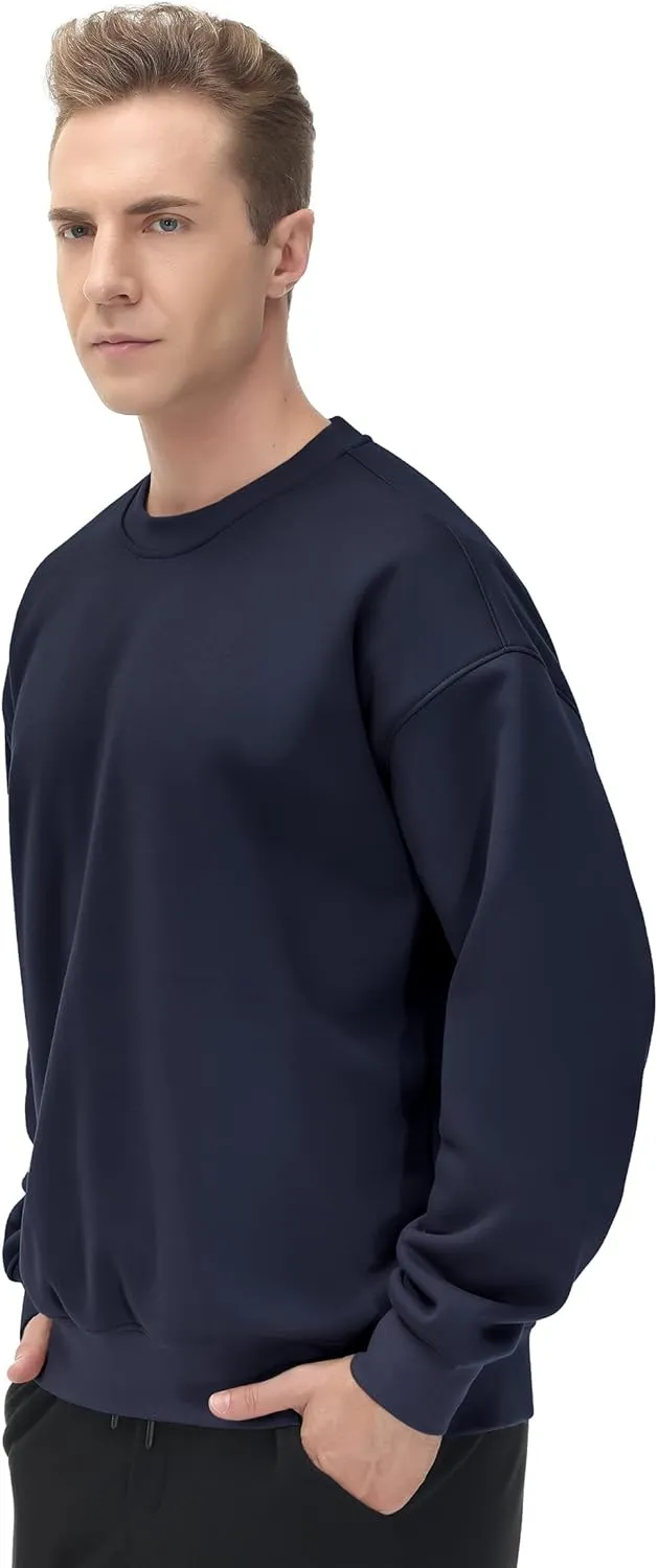 THE GYM PEOPLE Men's Fleece Crewneck Sweatshirt Thick Loose fit Soft Basic Pullover Sweatshirt