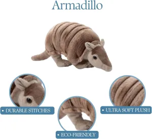 The Petting Zoo Armadillo Stuffed Animal Plushie, Gifts for Kids, Wild Onez Zoo Animals, Zoologee Armadillo Plush Toy 14 inches