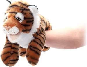The Petting Zoo Tiger Hand Puppet Stuffed Animal Plushie, Gifts for Kids, Puppetz Animals, Tiger Interactive Puppets Plush Toy 16 Inches