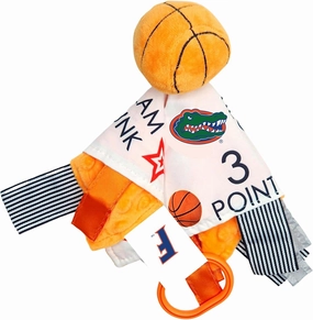 The Learning Lovey Florida University Gators Baby Basketball Tag Toy - College Baby Sensory Crinkle Toys - Soft & Safe - Ideal Baby Stroller Toy - BPA Free w/Stroller Clip (10" x 10" Tag Toy)…