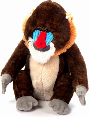 The Petting Zoo Mandrill Monkey Stuffed Animal Plushie, Gifts for Kids, Wild Onez Wildlife Animals, Monkey Plush Toy, 12 inches
