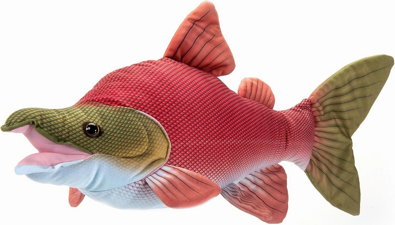 The Petting Zoo Sockeye Salmon Stuffed Animal Plushie, Gifts for Kids, Wild Onez Sealife River Fish Animals, Red Sockeye Salmon Plush Toy 20 Inches