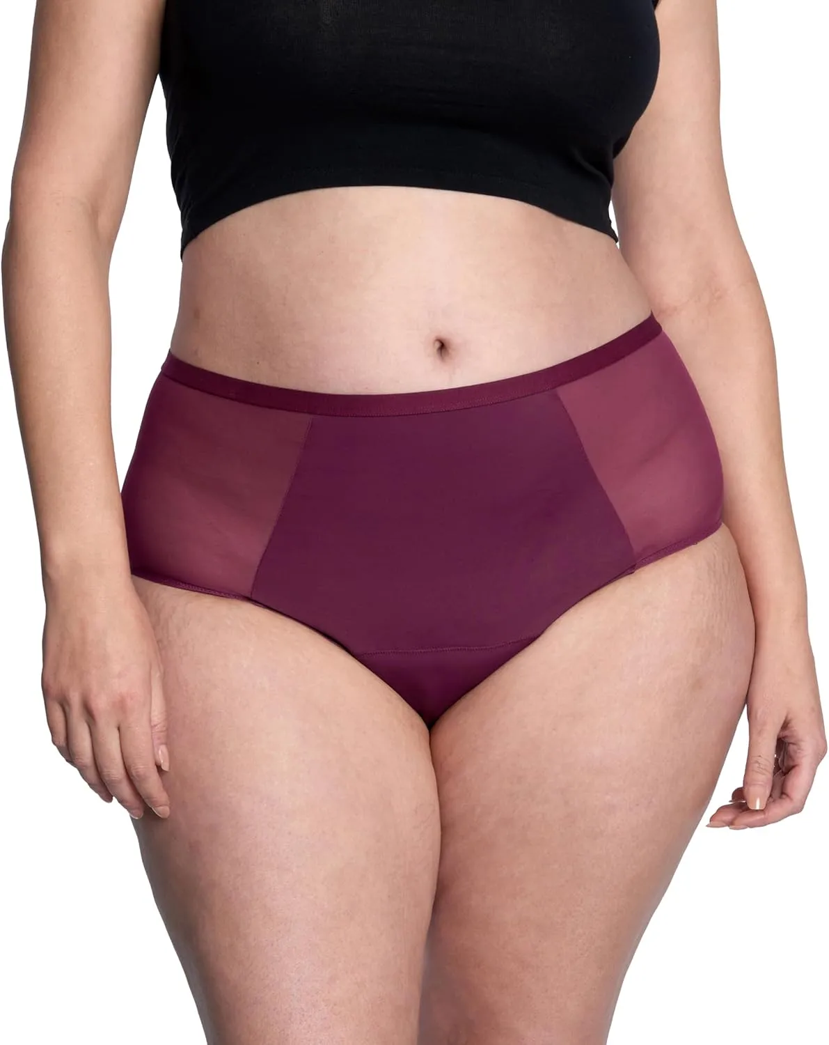Thinx Period Underwear, Comfort-Stretch Hi-Waist, Holds Up to 12 Regular Tampons*, FSA HSA Approved Period Panties, All-Day Absorbency Menstrual Underwear for Women, Leakproof & Reusable, Plum, L,