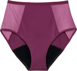 Thinx Period Underwear, Comfort-Stretch Hi-Waist, Holds Up to 12 Regular Tampons*, FSA HSA Approved Period Panties, All-Day Absorbency Menstrual Underwear for Women, Leakproof & Reusable, Plum, L,