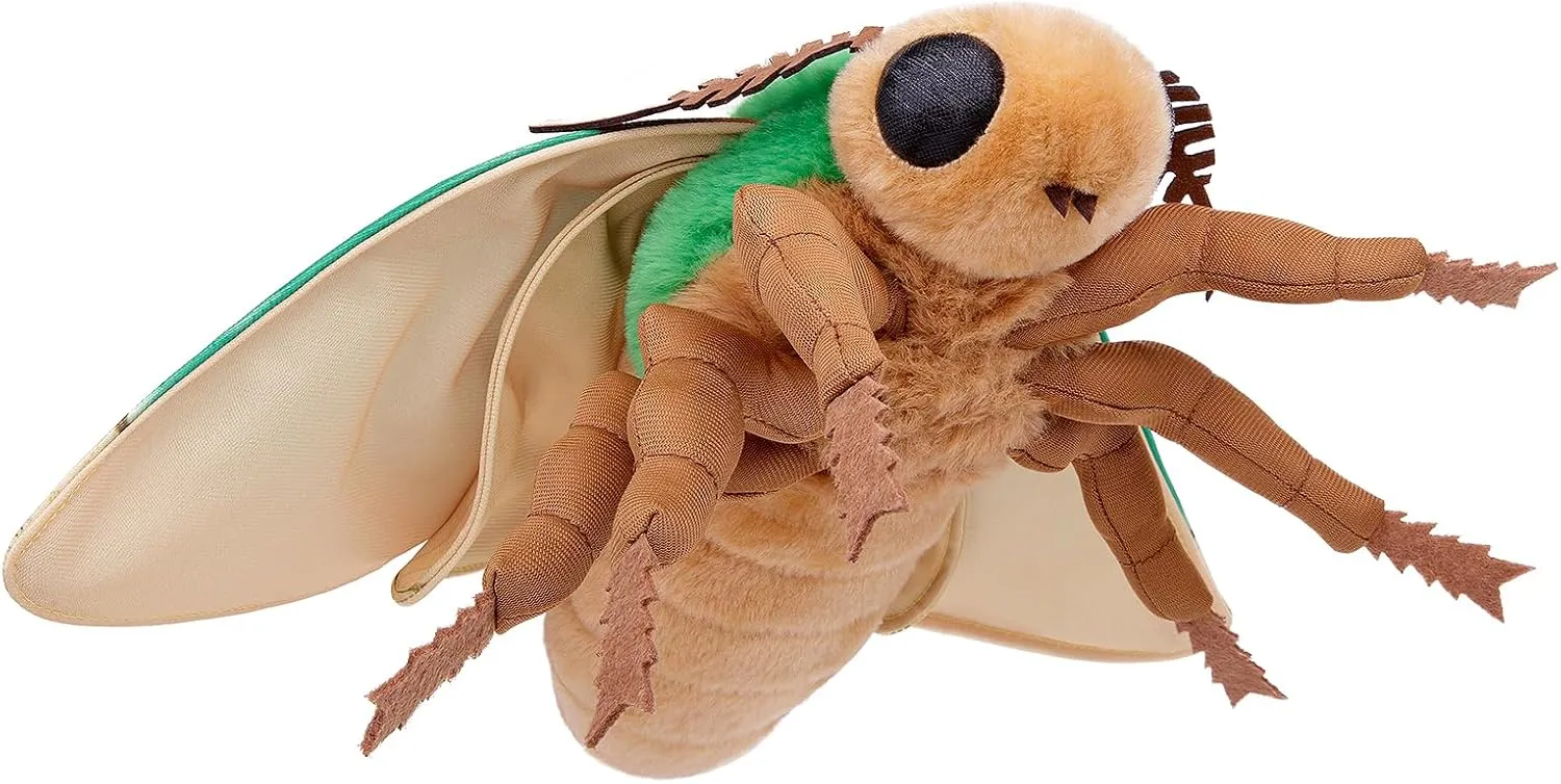 Thorn Moth Plush Simulation Toy, Cute Green Stinging Moth Toy, Soft Plush Animal Silkworm Moth Toy Collection, Flying Animal Holiday Decorate for Boys and Girls 11in