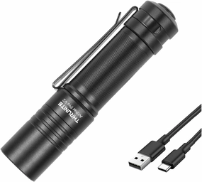 ThruNite Archer Pro V2 Small Pocket Flashlight Max 187 Meters EDC Handheld Mini Flashlights USB-C Rechargeable Penlight, Black Neutral White