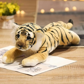 Tiger Stuffed Animals, 19" Large Stuffed Tiger Animal Plush Toys Safari Cute Realistic Tiger Plush Soft Pillow Jungle Birthday for Kids