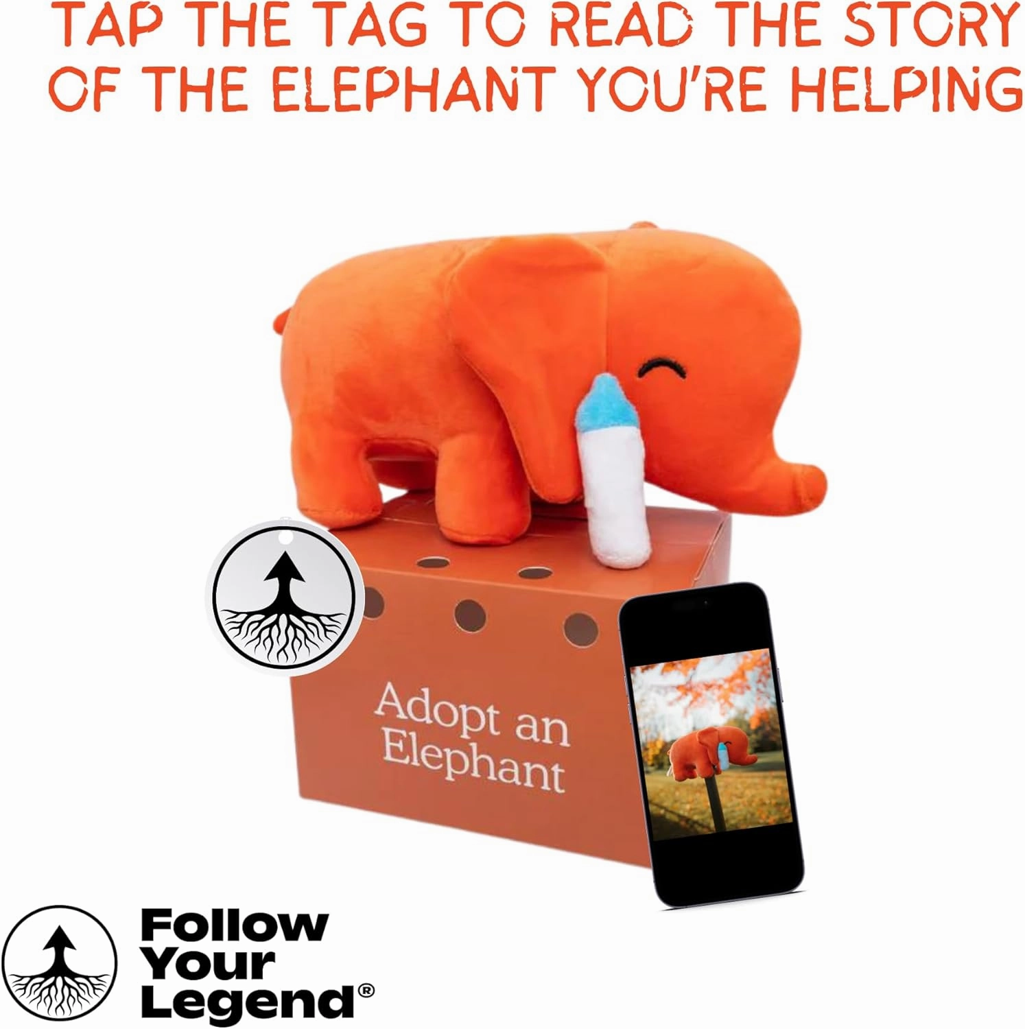 Timmy 9" Baby Elephant Plushie with Milk Bottle - Adopt Me Plushies, Stuffed Animal, Cute Plushies
