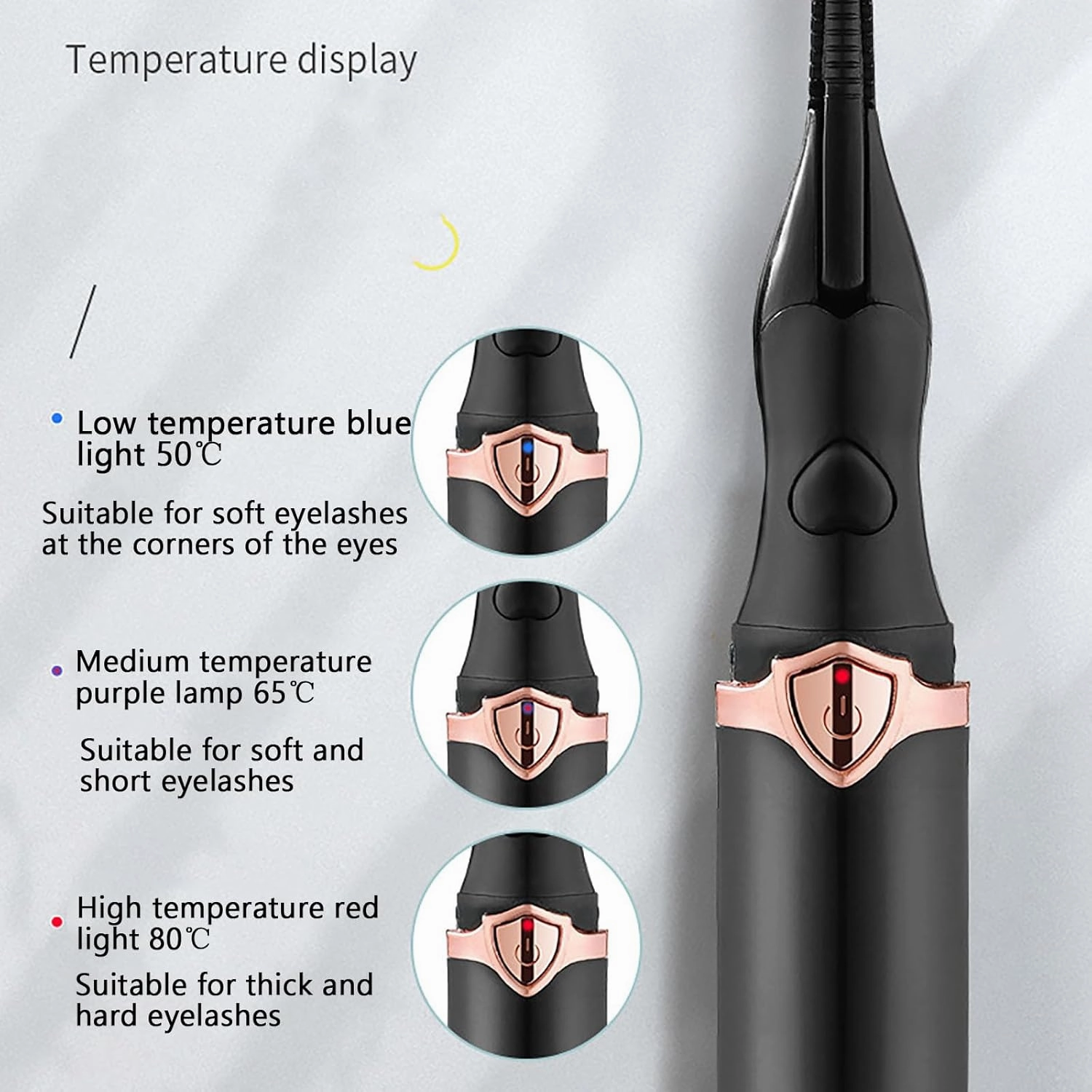Tinkerblush Heated Eyelash Curler, Tint Heated Eyelash Curler, Tink Heated Eyelash Curler Clip by Tinkerblush, Lashlux Pro Heated Eyelash Curler, Charging Electric Eyelash Curler (Black)