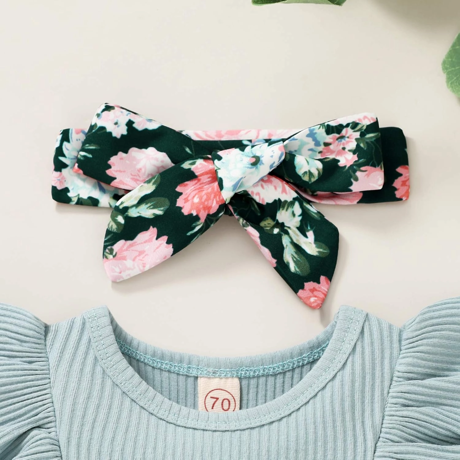Tiny Cutey Baby Girl Clothes Infant Summer Outfits Set Ruffle Sleeve Romper and Floral Shorts with Headband