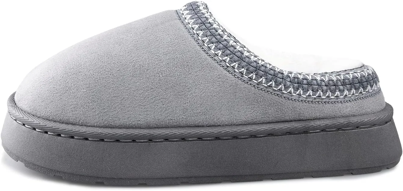 TOCONFFON Women's Fuzzy Cozy Warm Slippers Lightweight Platform House Slippers Fluffy Anti-Skid Plush Memory Foam Indoor Outdoor Home Shoes
