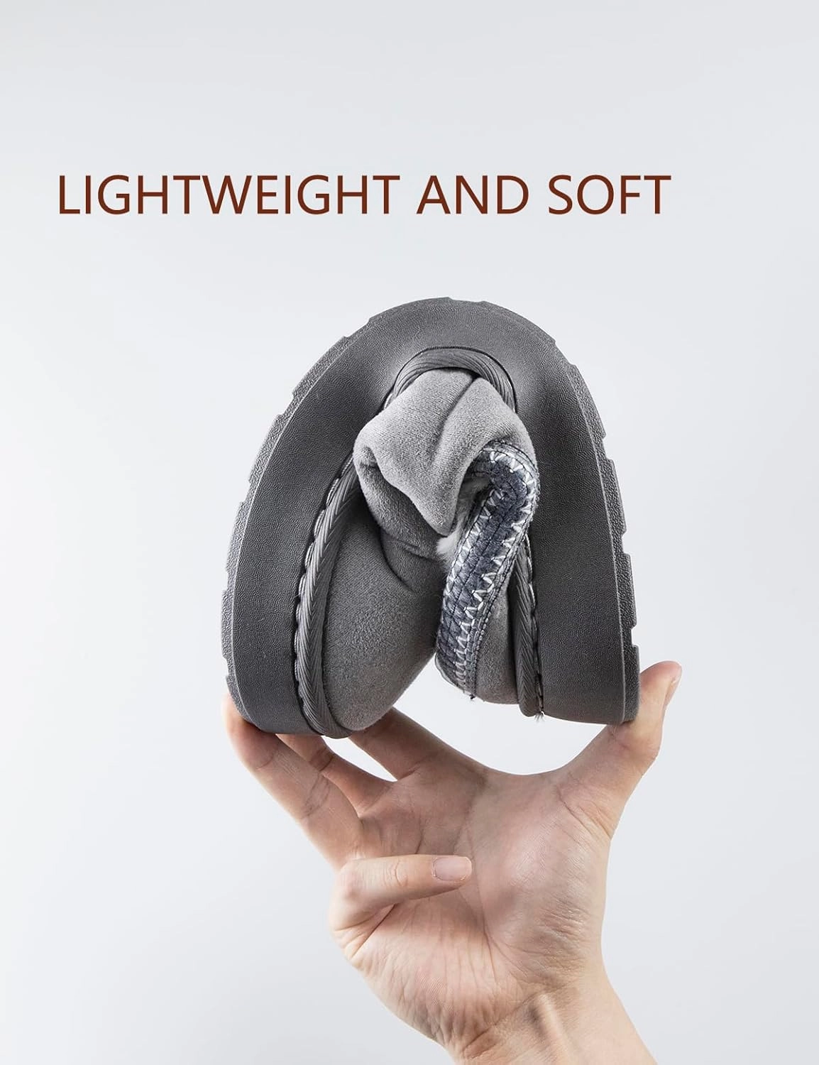 TOCONFFON Women's Fuzzy Cozy Warm Slippers Lightweight Platform House Slippers Fluffy Anti-Skid Plush Memory Foam Indoor Outdoor Home Shoes