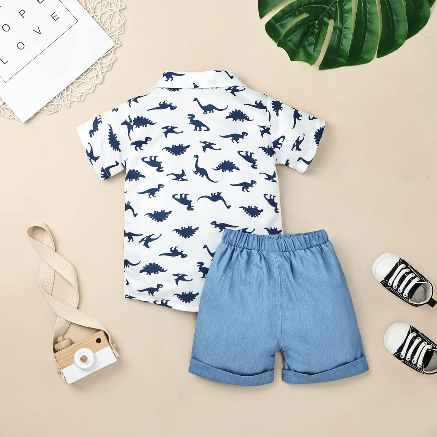 Toddler Baby Boy Clothes Summer Shorts Sets Short Sleeve Dinosaurs Shirt Top   Shorts Set Outfits Set 12 Months-4T