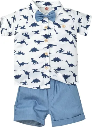 Toddler Baby Boy Clothes Summer Shorts Sets Short Sleeve Dinosaurs Shirt Top   Shorts Set Outfits Set 12 Months-4T