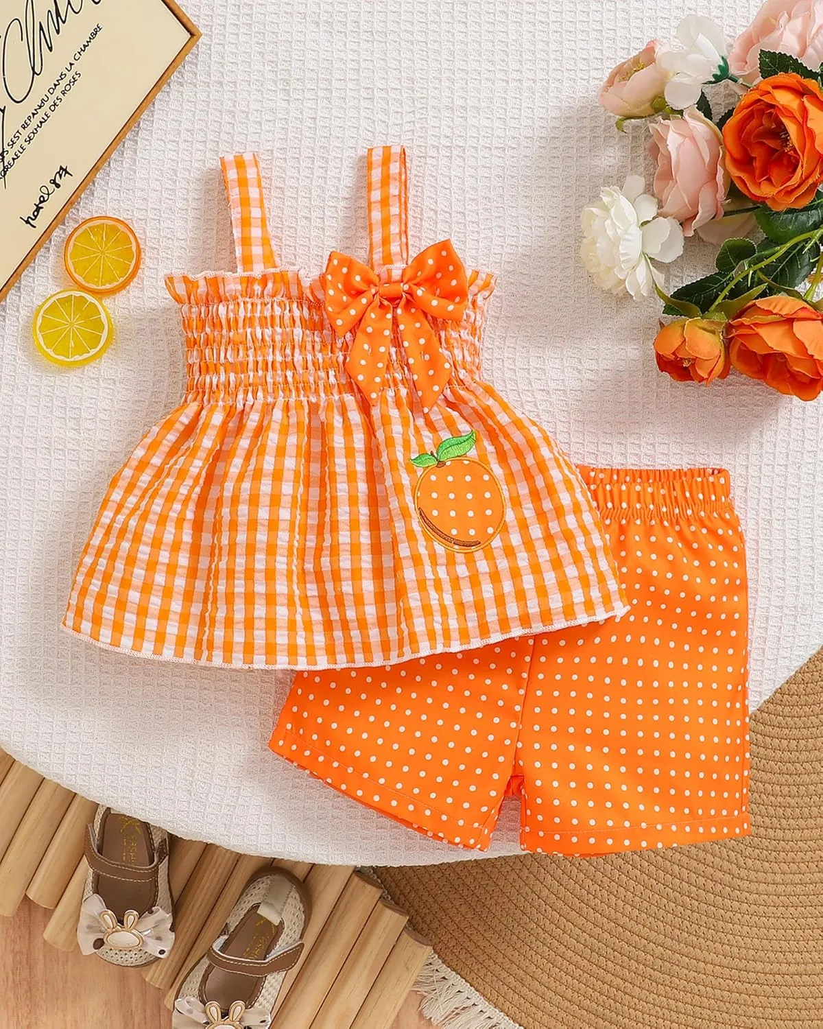 Toddler Girl Clothes Baby Girl Summer Outfits Ruffle Sleeveless Shirts Linen Tops Shorts Set for Girl Clothing