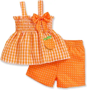 Toddler Girl Clothes Baby Girl Summer Outfits Ruffle Sleeveless Shirts Linen Tops Shorts Set for Girl Clothing