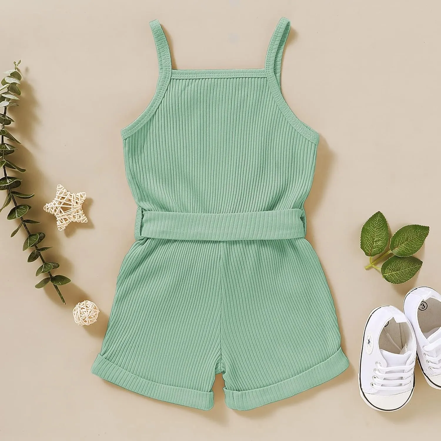 Toddler Girl Clothes Baby Summer Sleeveless Clothing Cute Halter Romper One-piece Jumpsuit Summer Clothes Set 1-5T