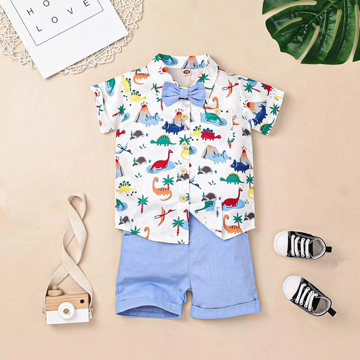 Toddler Baby Boy Clothes Summer Shorts Sets Short Sleeve Dinosaurs Shirt Top   Shorts Set Outfits Set 12 Months-4T