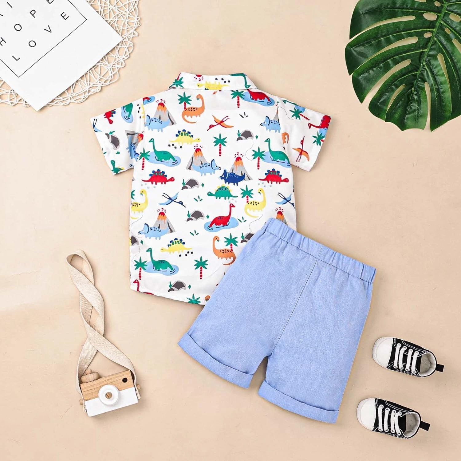 Toddler Baby Boy Clothes Summer Shorts Sets Short Sleeve Dinosaurs Shirt Top   Shorts Set Outfits Set 12 Months-4T