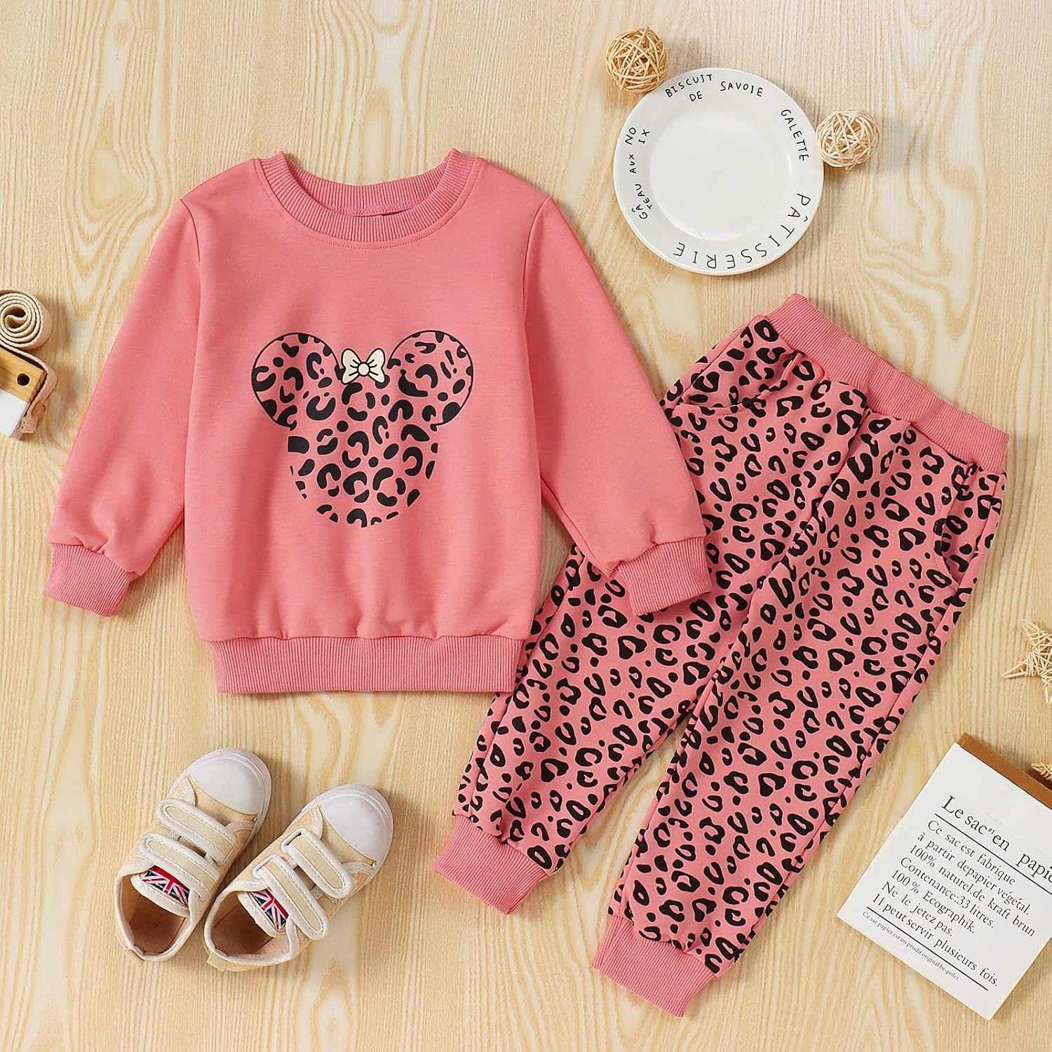 Toddler Baby Girl Leopard Fall Clothes Long Sleeve Pullover Crew Neck Top Sweatshirt Pants Casual Winter Outfits