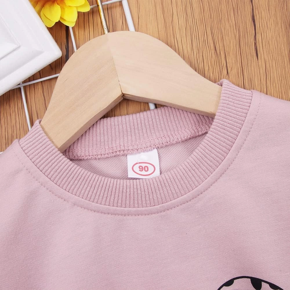 Toddler Baby Girl Leopard Fall Clothes Long Sleeve Pullover Crew Neck Top Sweatshirt Pants Casual Winter Outfits