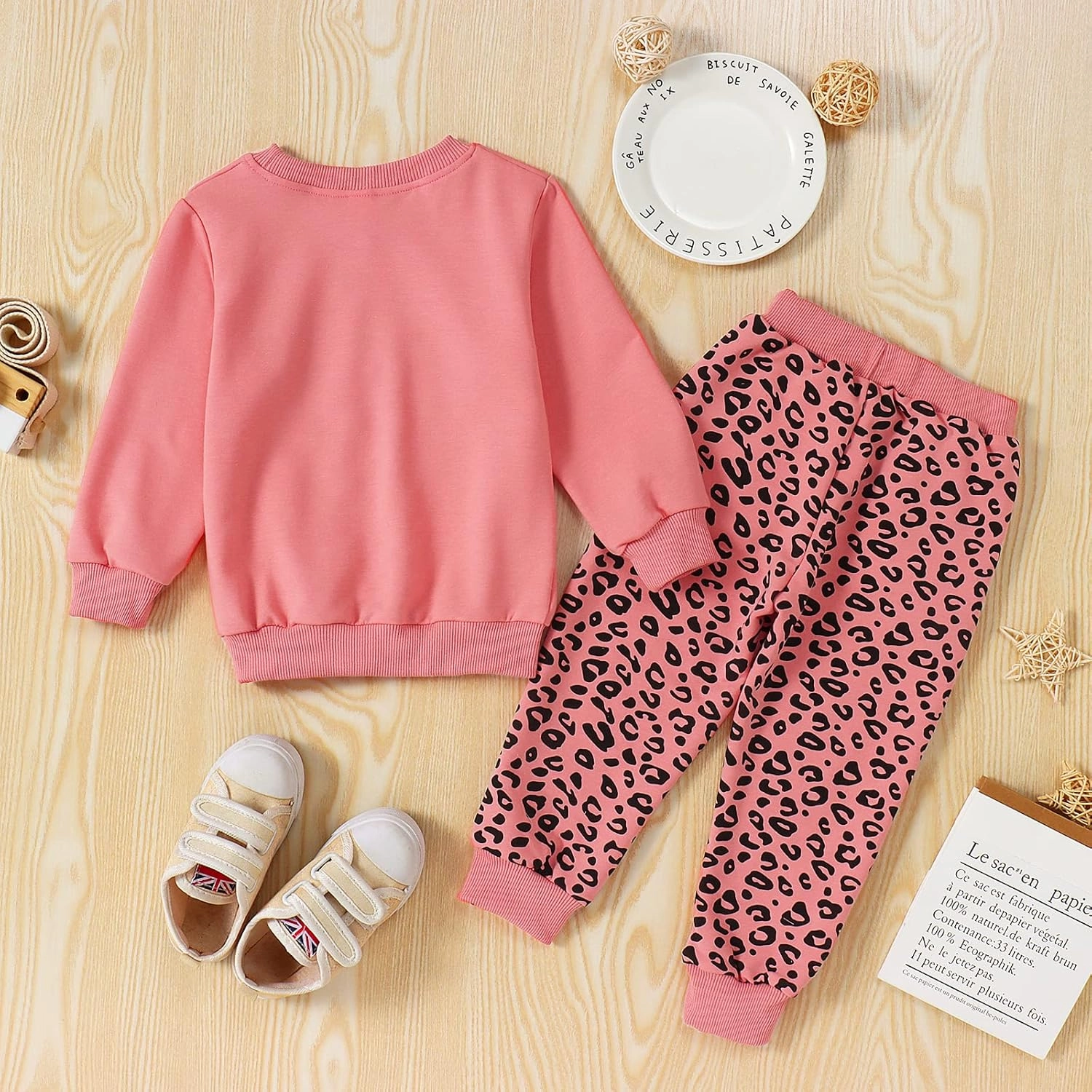 Toddler Baby Girl Leopard Fall Clothes Long Sleeve Pullover Crew Neck Top Sweatshirt Pants Casual Winter Outfits
