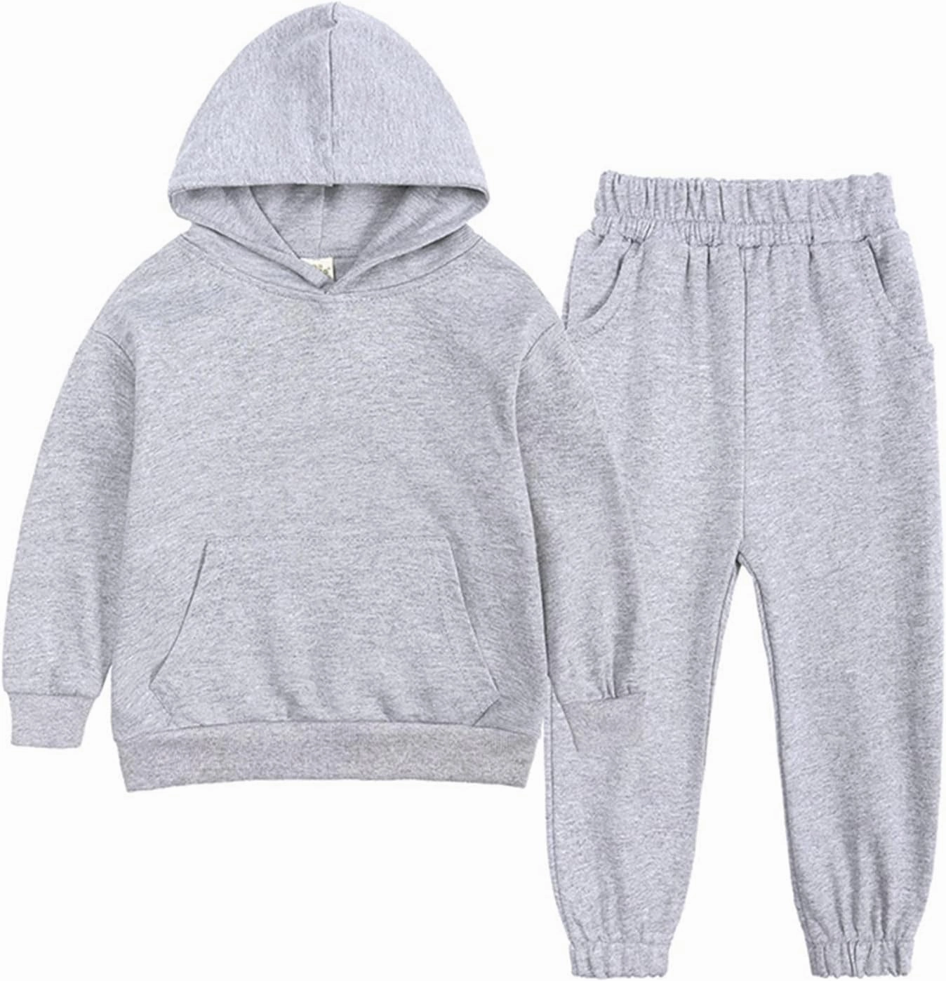 Toddler Boy Clothes Boys Fall Winter Outfit Long Sleeve Solid Hoodie Sweatshirts Sweatpant 2Pcs Baby Clothing Set