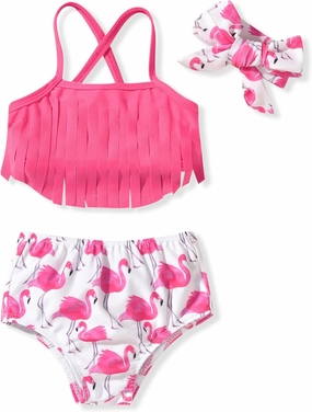 Toddler Infant Baby Girls Swimsuit Tassels Bikini Two Pieces Bathing Suit Summer Beach Outfits Set