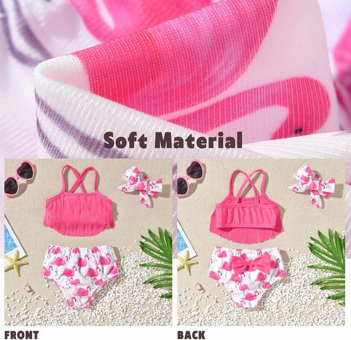 Toddler Infant Baby Girls Swimsuit Tassels Bikini Two Pieces Bathing Suit Summer Beach Outfits Set