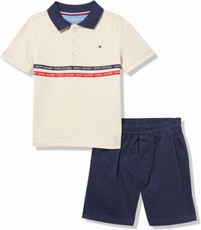 Tommy Hilfiger boys 2pc Polo Short Set