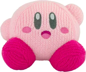 TOMY Nuiguru Knit Kirby Plush - Waving Kirby Plushie - Soft and Squishy Crochet Plushies - Collectible Crochet Stuffed Animals - Gaming Room Decor and Video Game Collectibles - 6 Inch