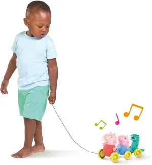 TOMY Toomies Peppa Pig Pull Along Toy - Peppa Pig Toys with Music and Wheels - Baby and Toddler Push Toys with Wibble Wobble Action - Walking Toys Ages 18 Months and Up