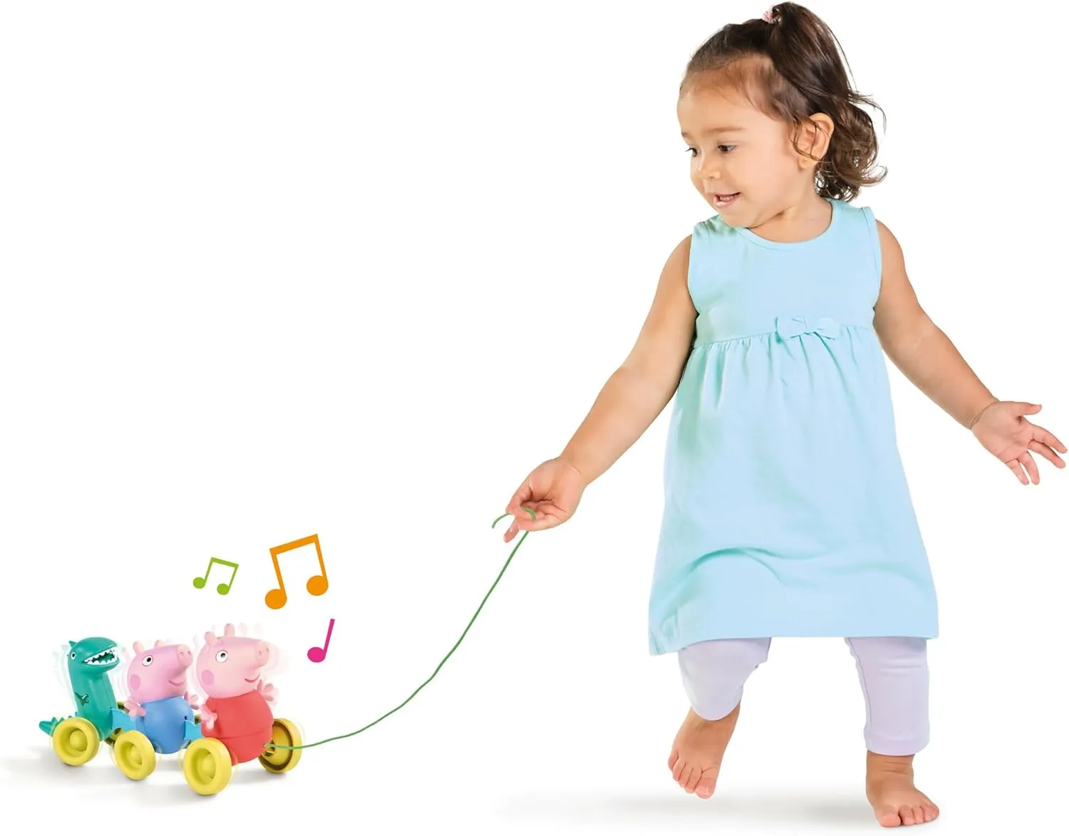 TOMY Toomies Peppa Pig Pull Along Toy - Peppa Pig Toys with Music and Wheels - Baby and Toddler Push Toys with Wibble Wobble Action - Walking Toys Ages 18 Months and Up
