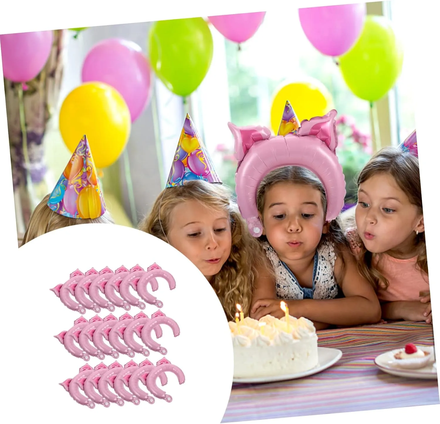 Totority 250 Pcs Headband Aluminum Film Balloon Pig Headband Kids Scrunchies Cartoon Headband Balloon Inflatable Headbands Balloon Puppy Dog Balloons Zoo Bunny Aluminum Foil Animal Child