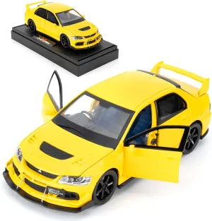 Toy Cars Compatible for 1:32 Mitsubishi Lancer Evolution Model Cars, Pull Back Die-cast Collectible Vehicles with Sounds ＆ Lights for Kids Boys Girls and Adults, Gift Yellow