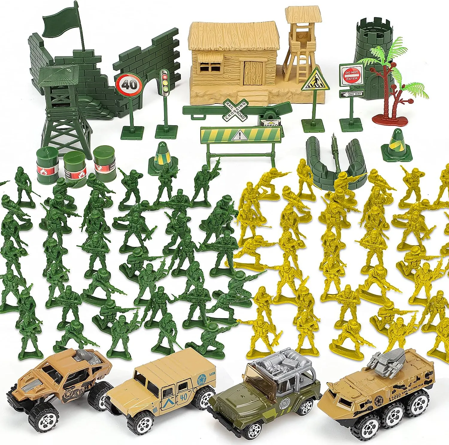 TOY Life 95 PCS Army Men Toys, Toy Soldiers for Boys, Plastic Action Figures, Soldier Guys Military Playset