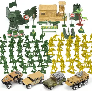 TOY Life 95 PCS Army Men Toys, Toy Soldiers for Boys, Plastic Action Figures, Soldier Guys Military Playset