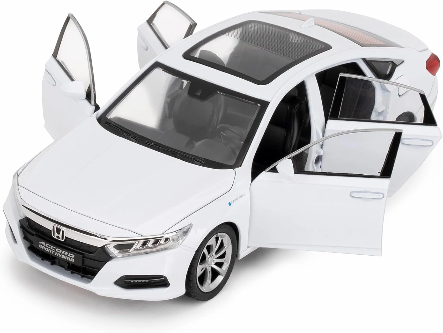 Toy Cars Compatible for 1:24 Accord Model Cars, Pull Back Die-cast Vehicles with Sounds＆Lights for Kids Boys Girls and Adults, Gift White