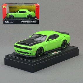 Toy Cars Compatible for 1:32 Charger Hellcat SRT Model Cars, Pull Back Die-cast Vehicles, Collectible Cars with Sounds＆Lights for Kids Boys Girls and Adults, Gift Green