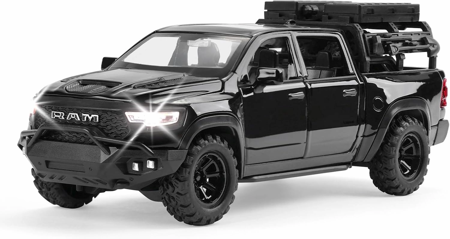 Toy Dodge Mammoth Pickup Truck Model Car Vehicle Toy for Kids Boys 3  Years, Diecast Metal Truck with Sound and Light, 1:32 Alloy Toy Truck for Kids Birthday Gift and Model Collection