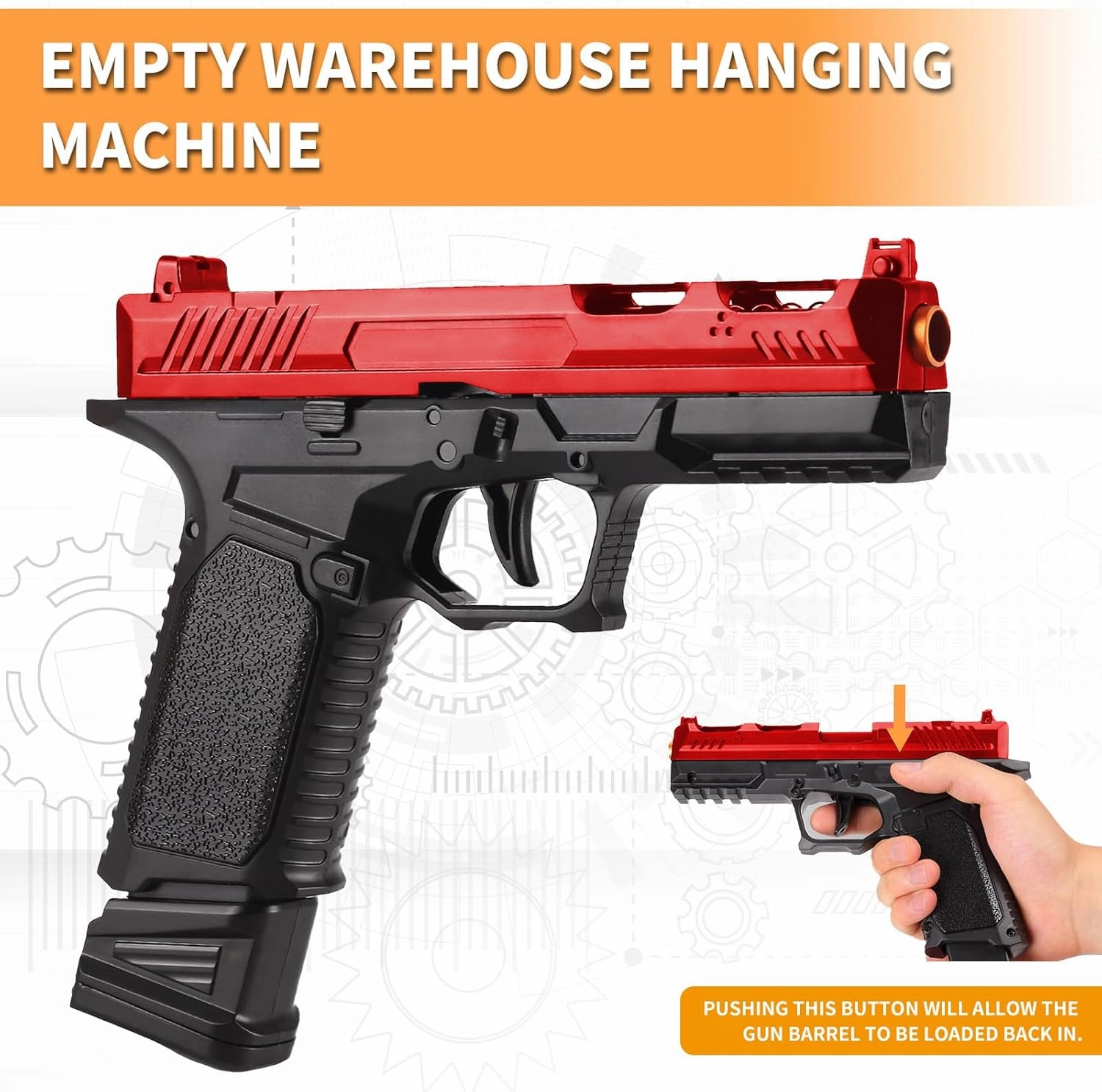 Toy Gun - Stress Shot Toy Gun with Semi-Automatic Mode, Red and Black