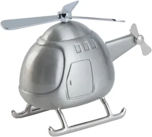 TOYANDONA Helicopter Coin Bank for Cute Mini Piggy Bank Coin Saving Money Box Silver Desktop Ornament to Encourage Saving Habits Present for Adults