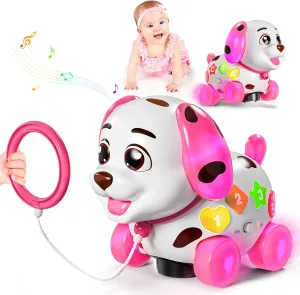 Toys for 1 Year Old Girl Boy, Baby Toy 6-12-18 Months, Musical Puppy Toddler Learning Toy for 1 Year Old Girl Gift, 1st Birthday Gift for Boy, Bilingual Educational Toys with Music Light