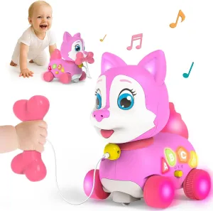 Toys for 1 Year Old Girl Boy,Baby Toy 6-12-18 Months,Musical Puppy Bilingual Toddler Learning for 1  Year Old Girl Gift,Baby Crawling Toy,1st Birthday Gift Christmas for Girl Age 1-2