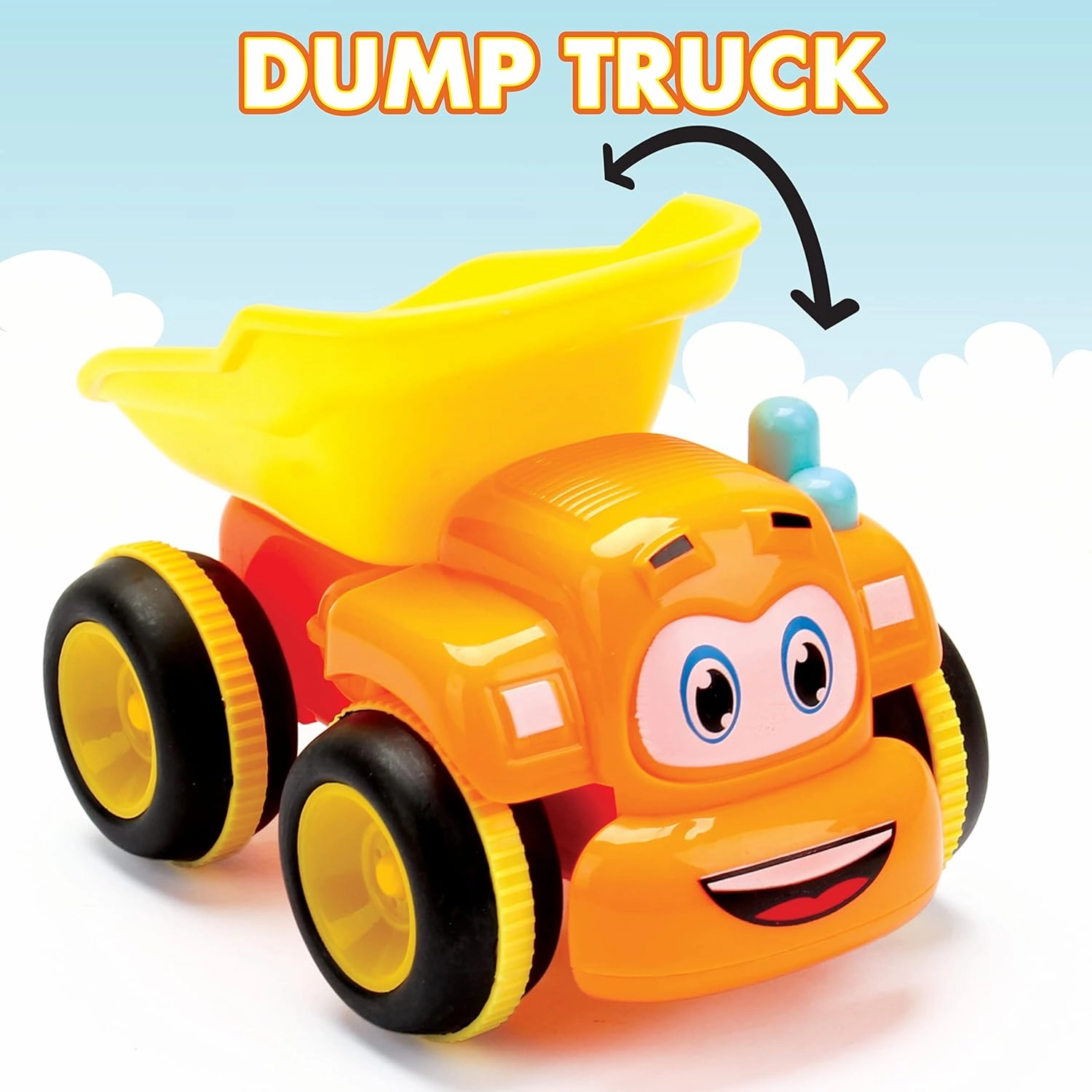 Toys for 3 Year Olds – 3 Friction Powered Trucks with Playmat & 16 Accessories – Push & Go Cartoon Construction Vehicle Set for Toddlers