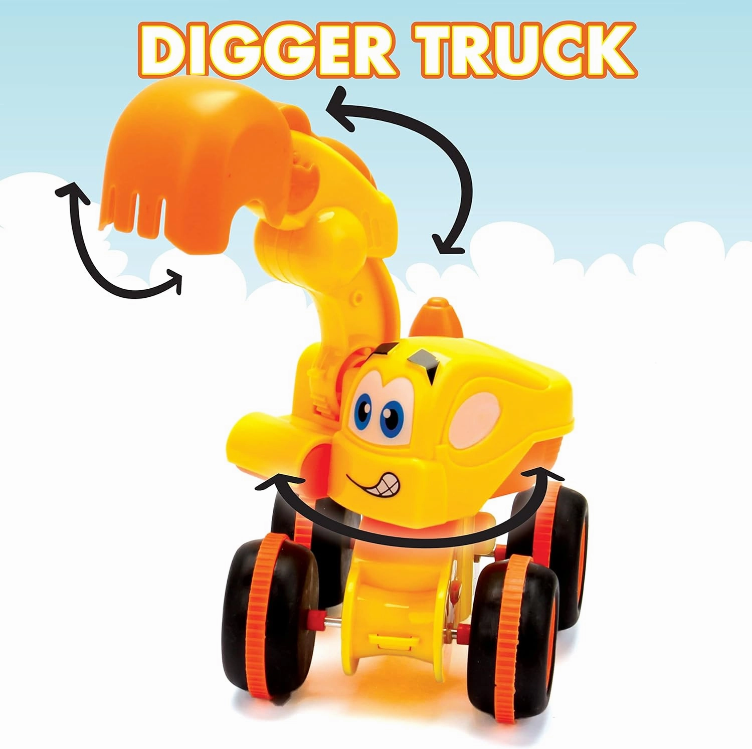 Toys for 3 Year Olds – 3 Friction Powered Trucks with Playmat & 16 Accessories – Push & Go Cartoon Construction Vehicle Set for Toddlers