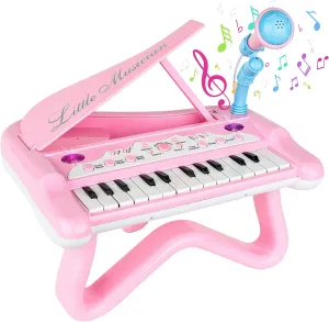 ToyVelt Toy Piano for Toddler Girls – Cute Piano for Kids with Built-in Microphone & Music Modes - Best Birthday Gifts for 3 4 5 Year Old Girls – Educational Keyboard Musical Instrument Toys
